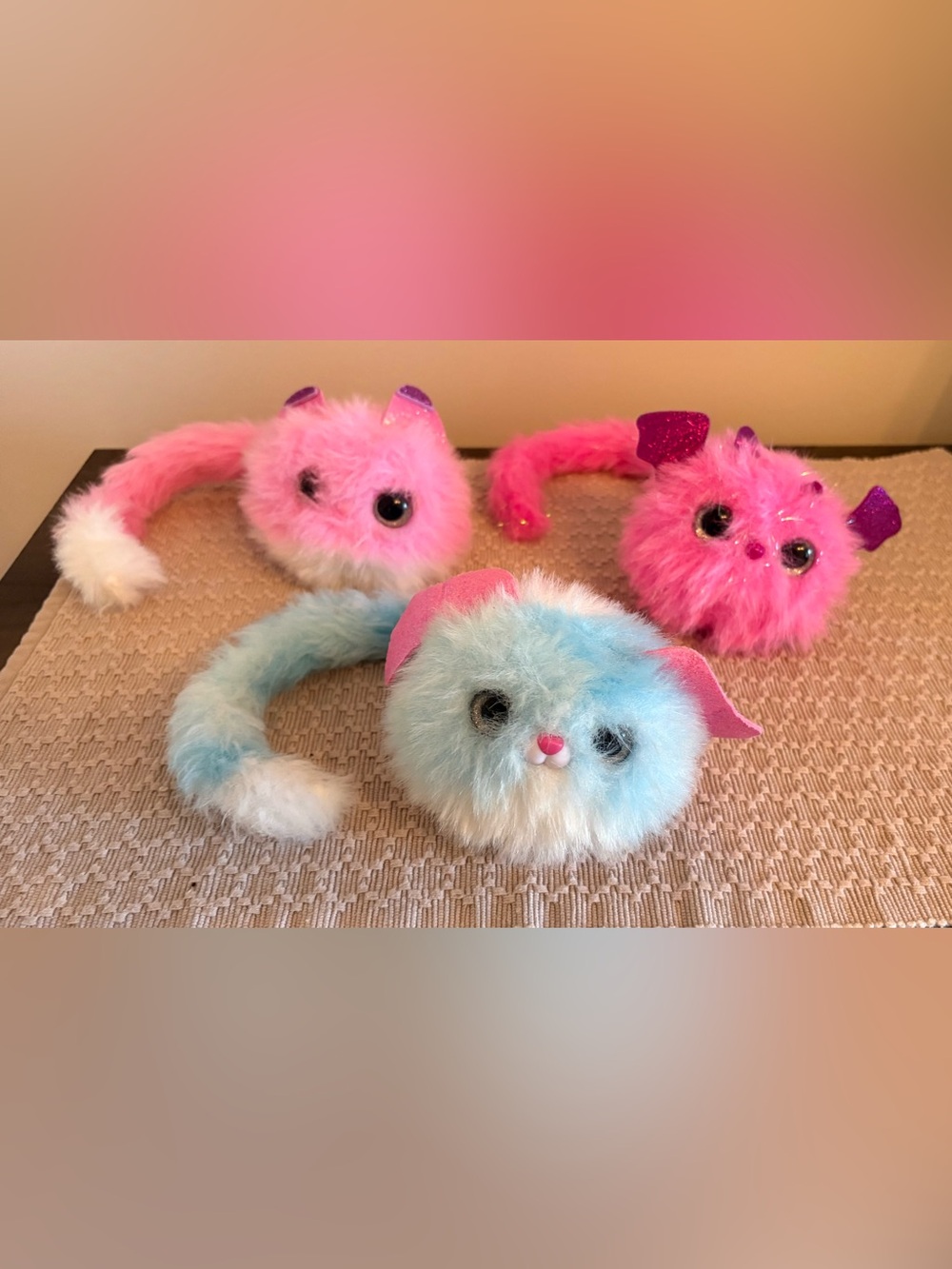 Lot of 3 Skyrocket Pomsies Interactive Plush Pets